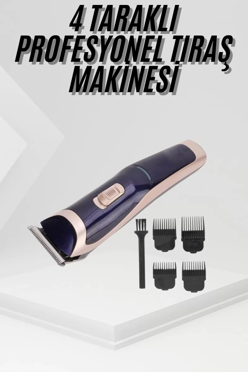 Tıraş Makinesi 4 Başlıklı Paslanmaz Çelik Bıçaklı Tüm Saç Tiplerine Uygun - Görsel 2