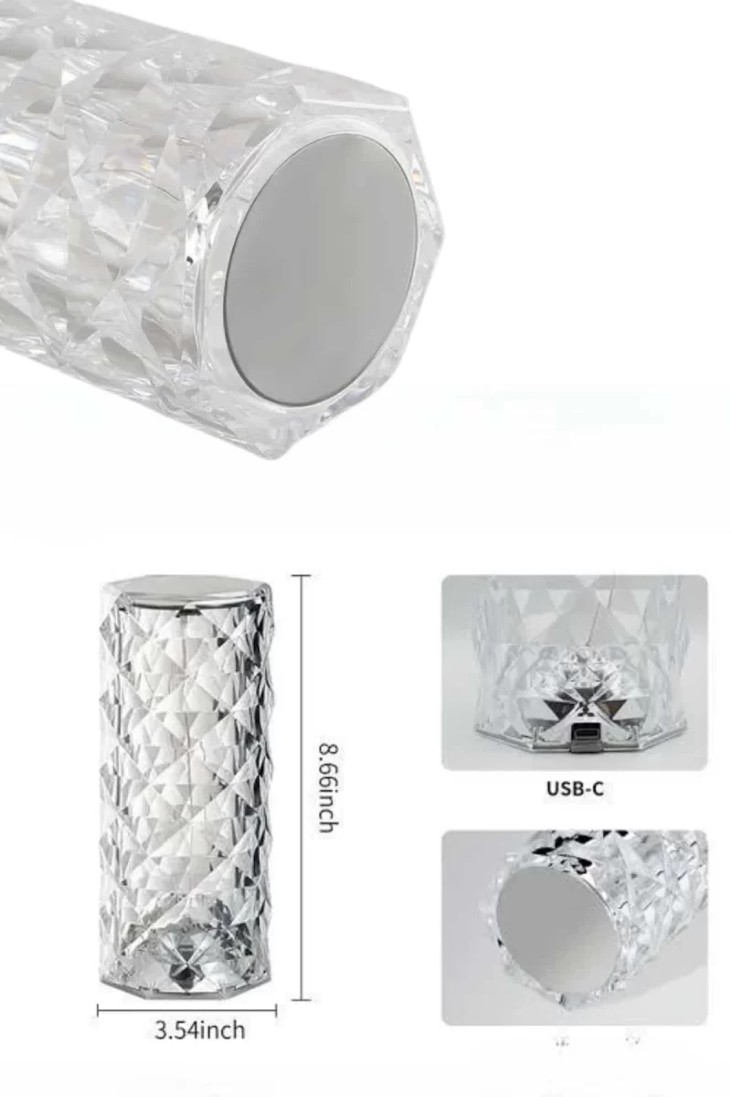 Yeni Nesil Modern Kristal Masa ve Gece Lambası Dokunmatik Renk Değiştirebilen - Görsel 2