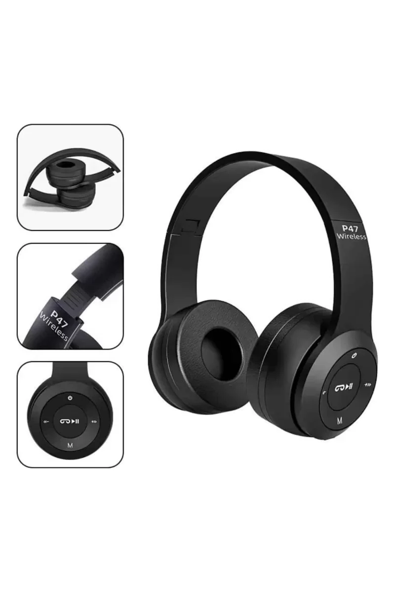 Kulak Üstü Bluetooth Kulaklık Yüksek Ses Kaliteli Ayarlanabilir - Görsel 3