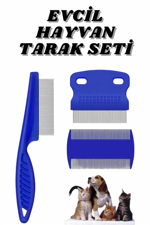 Evcil Hayvan Bit Tarağı Seti Paslanmaz Çelik Bıçaklı 4'lü Set - Görsel 2