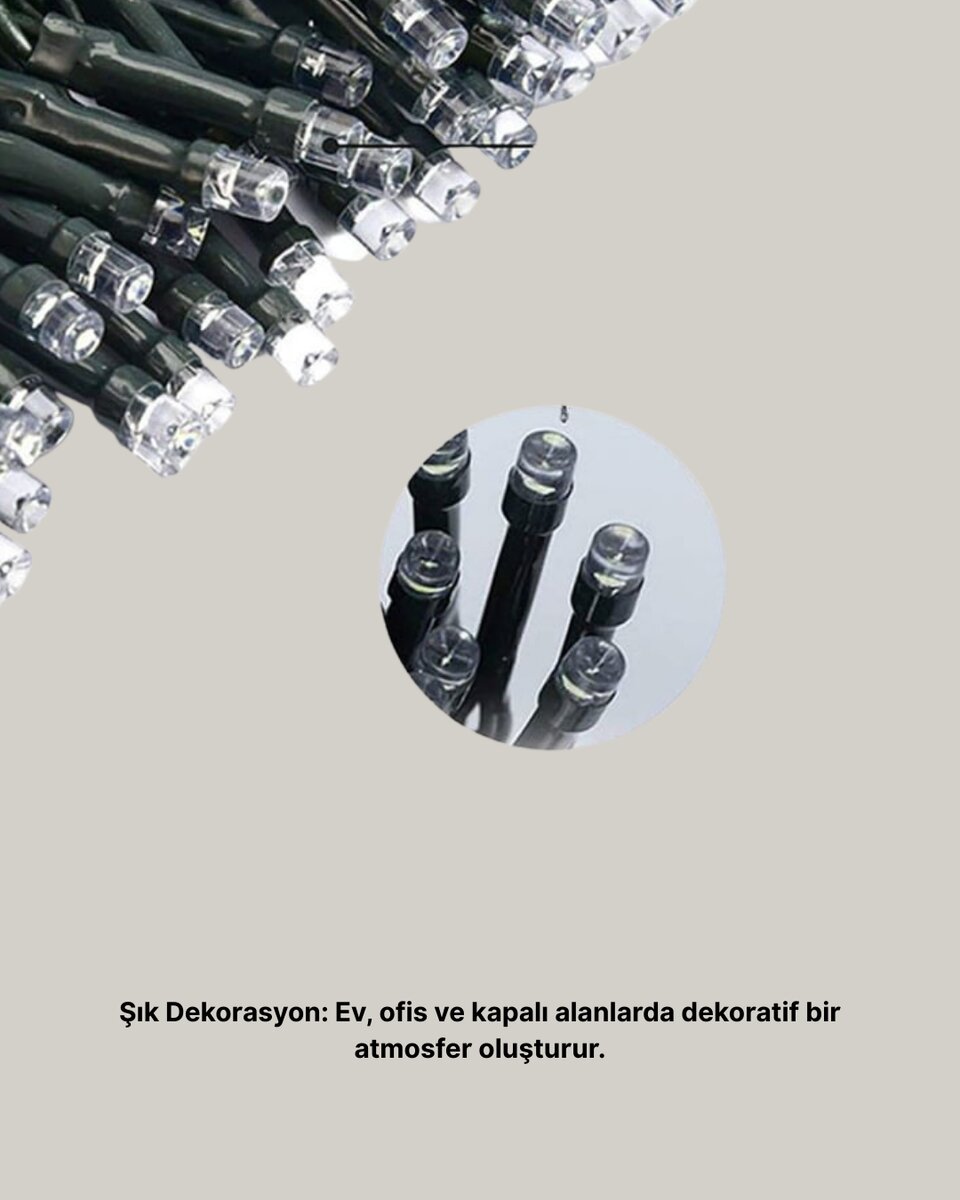 Animasyonlu LED Işıklı 10 Metre Uzaktan Kumandalı Dekoratif Işık - Görsel 4
