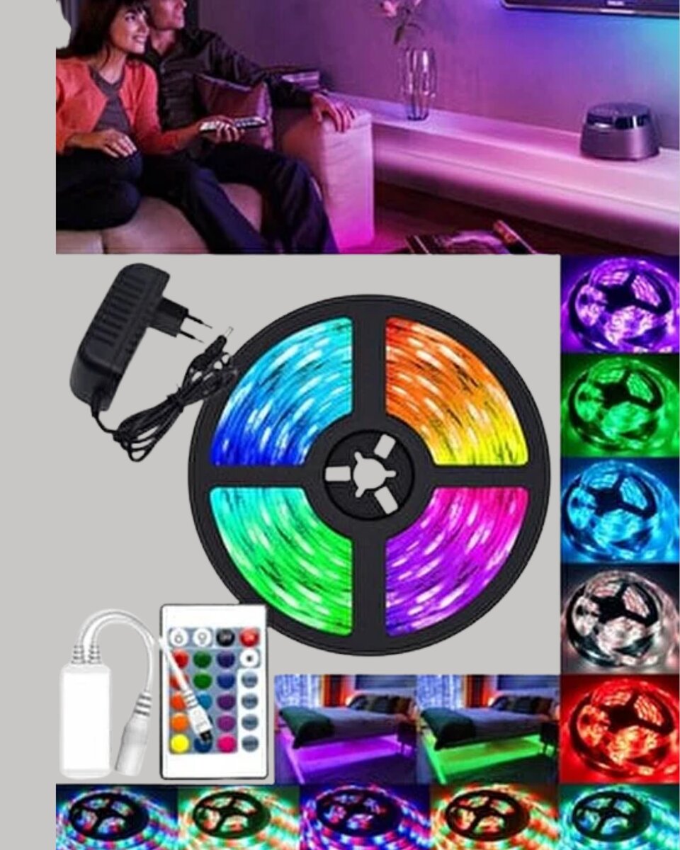Uzaktan Kumandalı RGB Smart Şerit LED Işık Esnek ve Taşınabilir Dekorasyon - Görsel 5