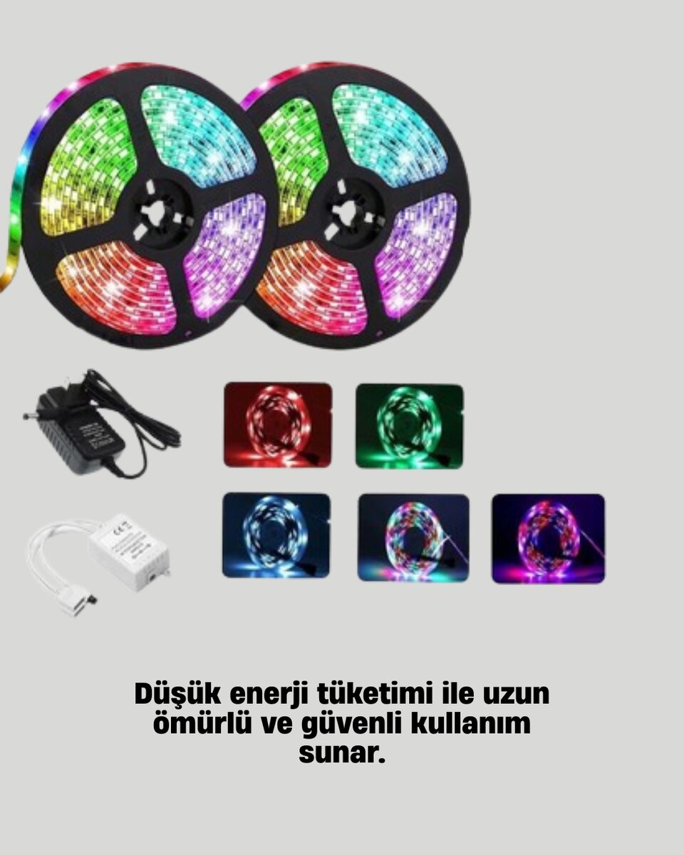 Uzaktan Kumandalı RGB Smart Şerit LED Işık Esnek ve Taşınabilir Dekorasyon - Görsel 4