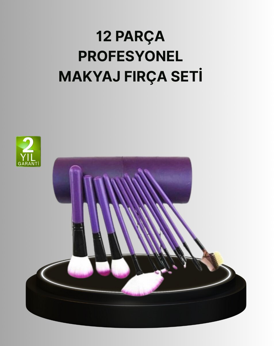 12’li Makyaj Fırça Seti Fondöten Allık Far Karıştırma İçin Tam Uyumlu