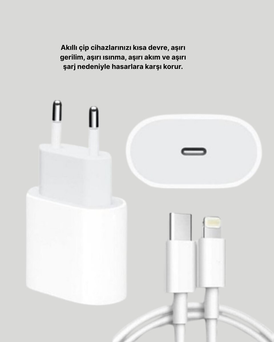 iOS Uyumlu 20W USB-C Hızlı Şarj Cihazı Telefon ve Tablet İçin - Görsel 3