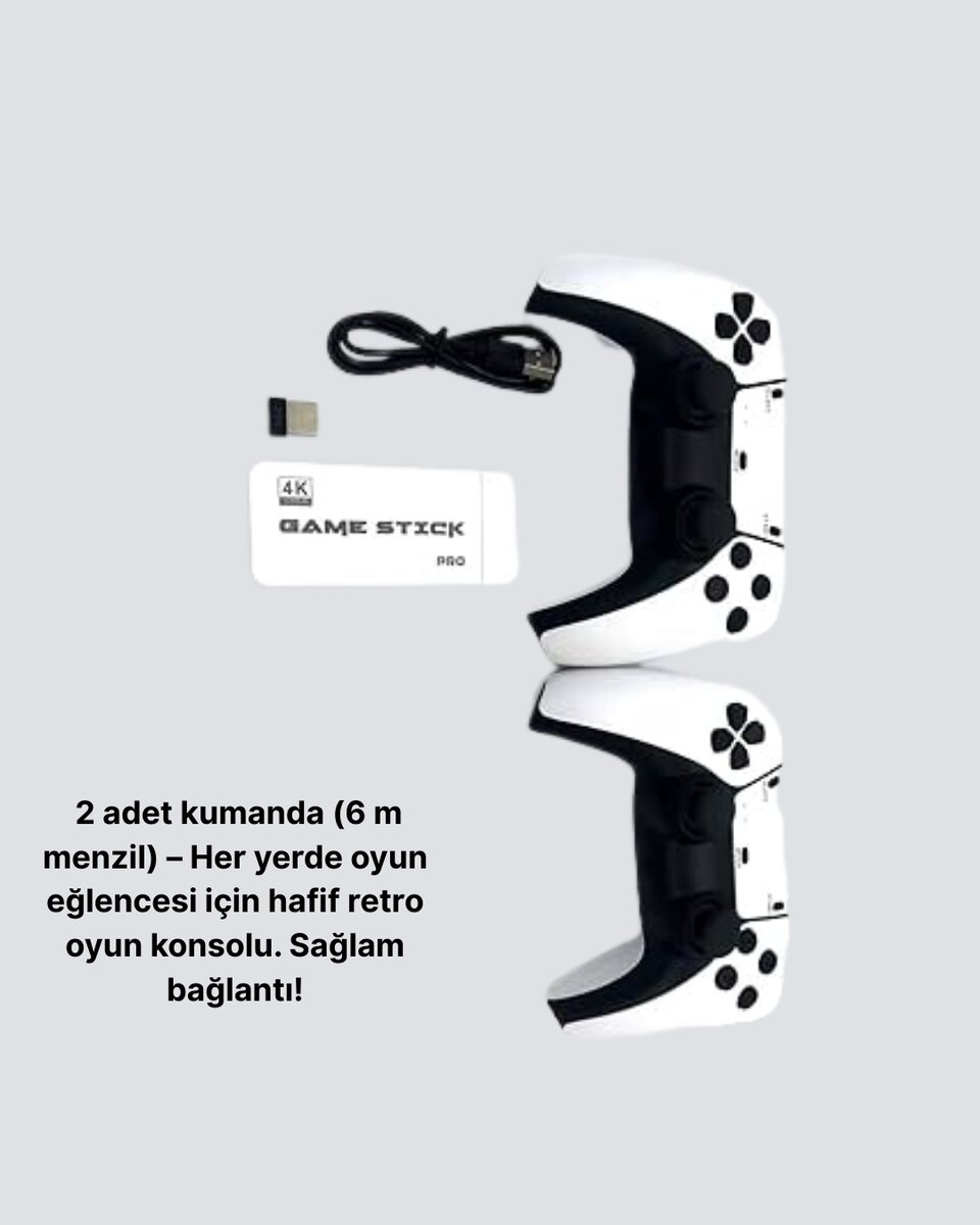 20.000 Yüklü Oyunlu Kablosuz Retro Oyun Konsolu 4K Destekli - Görsel 4