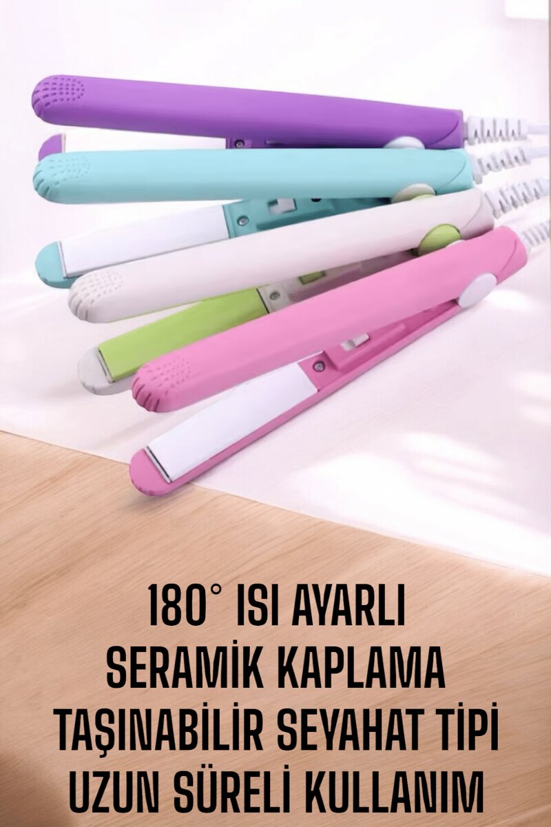 180°C Isı ve Uzun Süre Kalıcı Düzlük Sağlayan Mini Saç Düzleştirici - Görsel 4