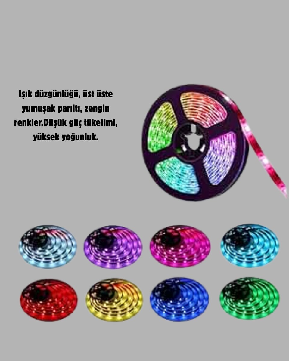 RGB Smart Şerit LED – TV Arkası ve Dekoratif Alanlar İçin Işık Şeridi - Görsel 4