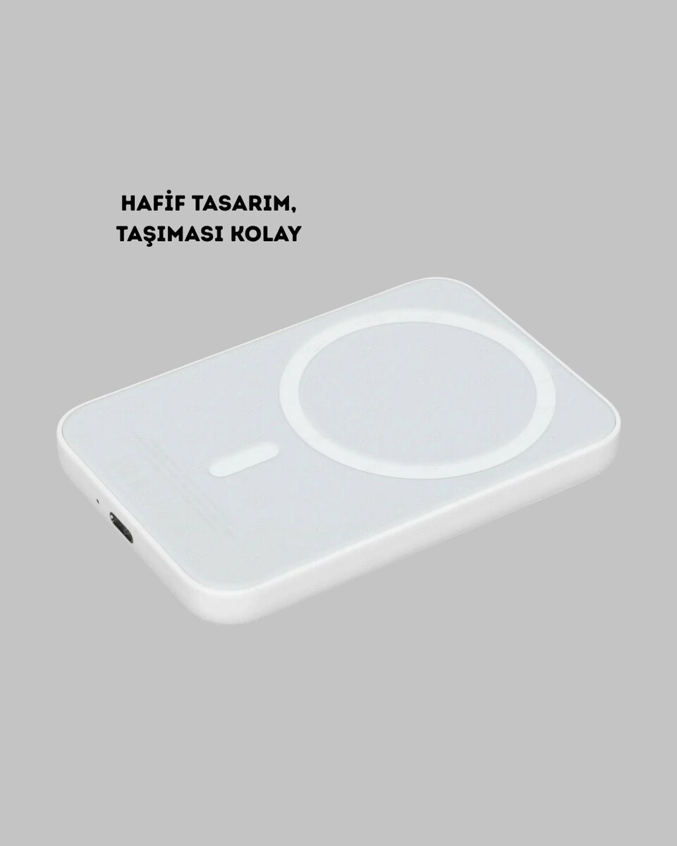 MagSafe Uyumlu Kablosuz Powerbank – Güçlü Mıknatıs Hızlı Şarj Kompakt Tasarım - Görsel 5