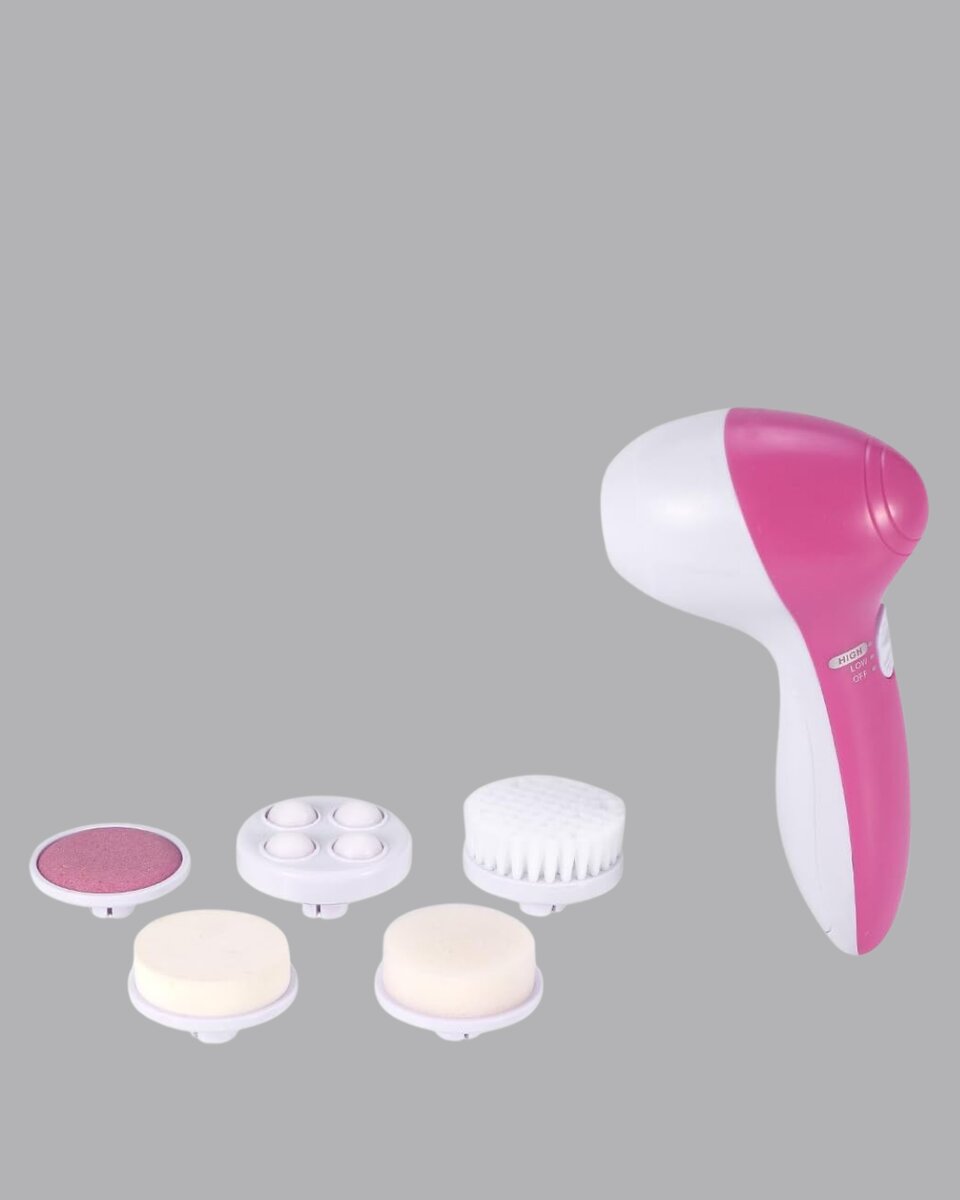 5’i 1 Arada Yüz Temizleme Cihazı – Masaj Fırça Peeling ve Krem Uygulama Aparatlı - Görsel 5