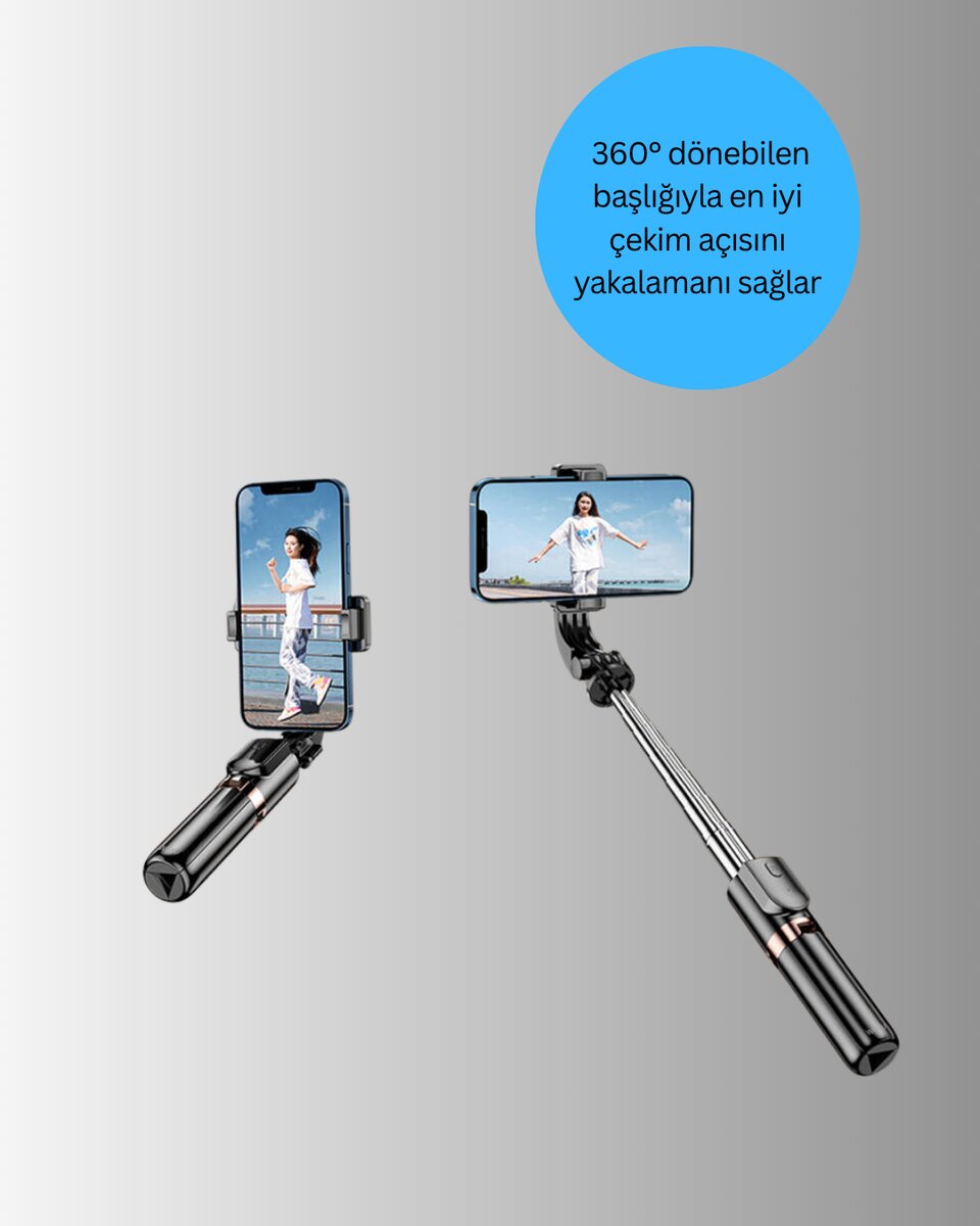 Bluetooth Işıklı Uzaktan Kumandalı Selfie Çubuğu – 130 cm Yükseklik - Görsel 2