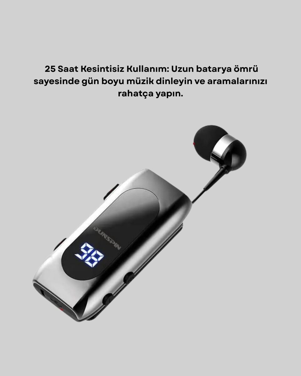 Uzun Pil Ömürlü Kablosuz Kulaklık – 25 Saat Konuşma ve Müzik Süresi - Görsel 3