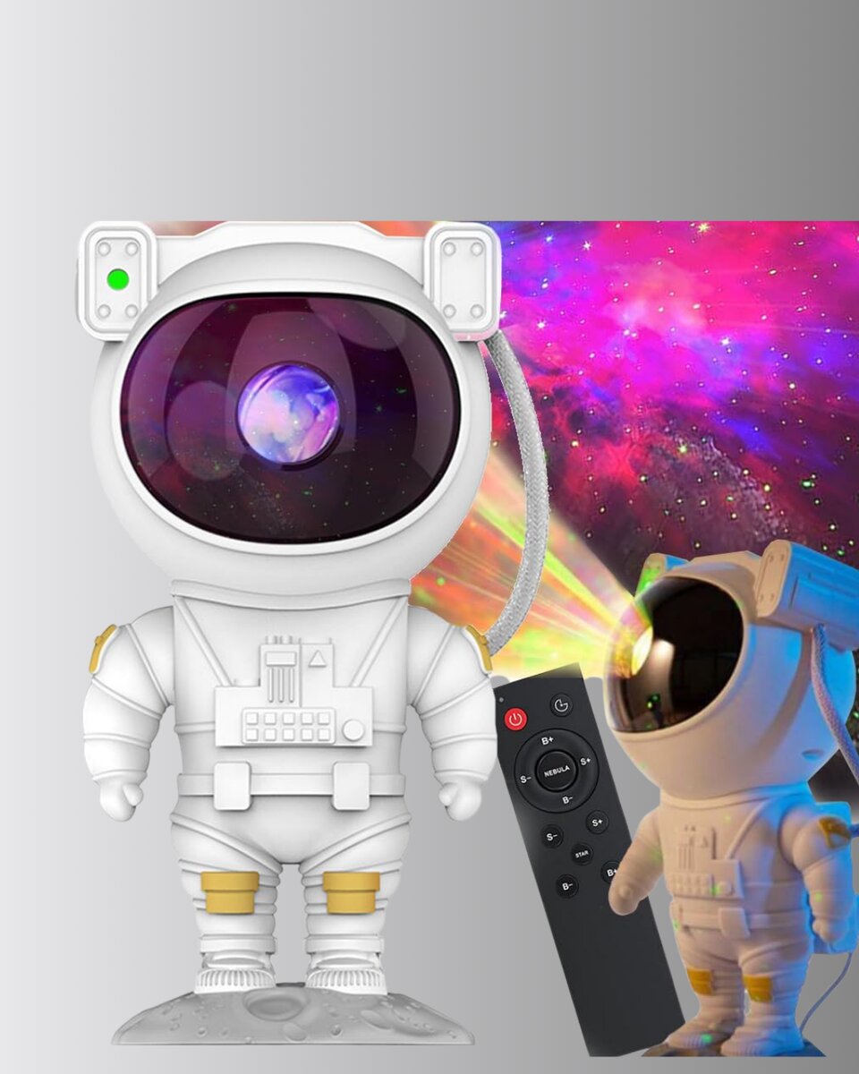 Astronot Şekilli Galaxy Projeksiyon Lambası Nebula Efektli Dekoratif Lamba - Görsel 4