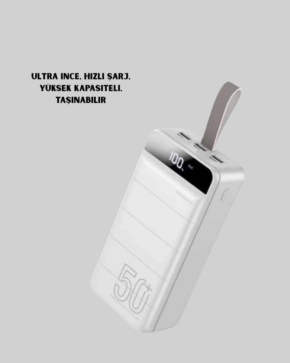 Çoklu Cihaz Uyumlu LED Ekranlı 50000 mAh Powerbank - Görsel 4