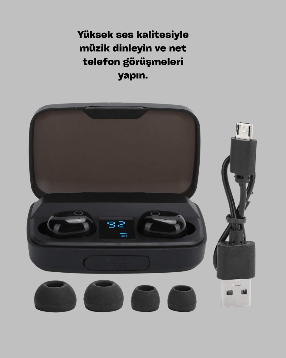 Bluetooth V5.0 Teknolojili Parmak Dokunmatik Kontrol Kulaklık Seti - Görsel 4