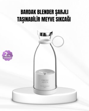 Şarjlı Portatif Blender – Gıda Sınıfı Malzeme 10 Kullanımlık Pil Mini Boy ve Hafif Tasarım