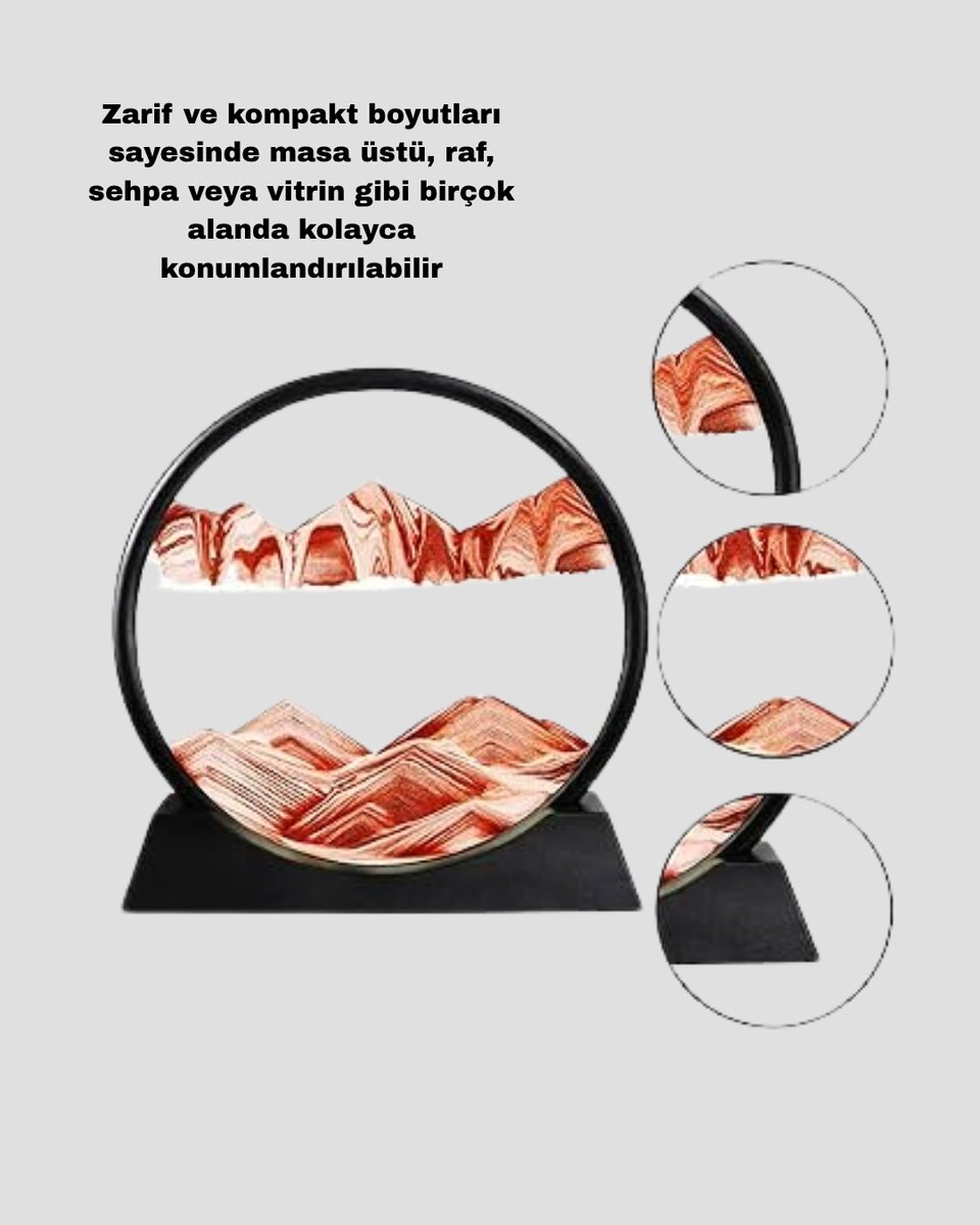 Dekoratif Kum Saati – Şık Masa Üstü Aksesuar Dayanıklı Malzeme Modern ve Klasik Tasarım - Görsel 4