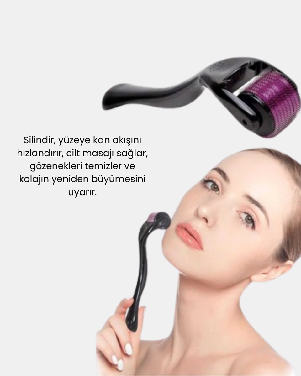 Derma Roller Titanyum İğneli Cilt Yenileyici – Akne Kırışıklık ve Leke Karşıtı - Görsel 2