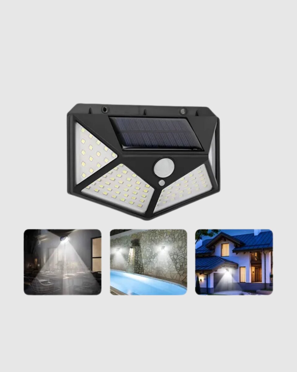 100 LED Güneş Enerjili Bahçe Lambası – PIR Sensörlü IP65 Su Geçirmez Dış Mekan Aydınlatma - Görsel 4