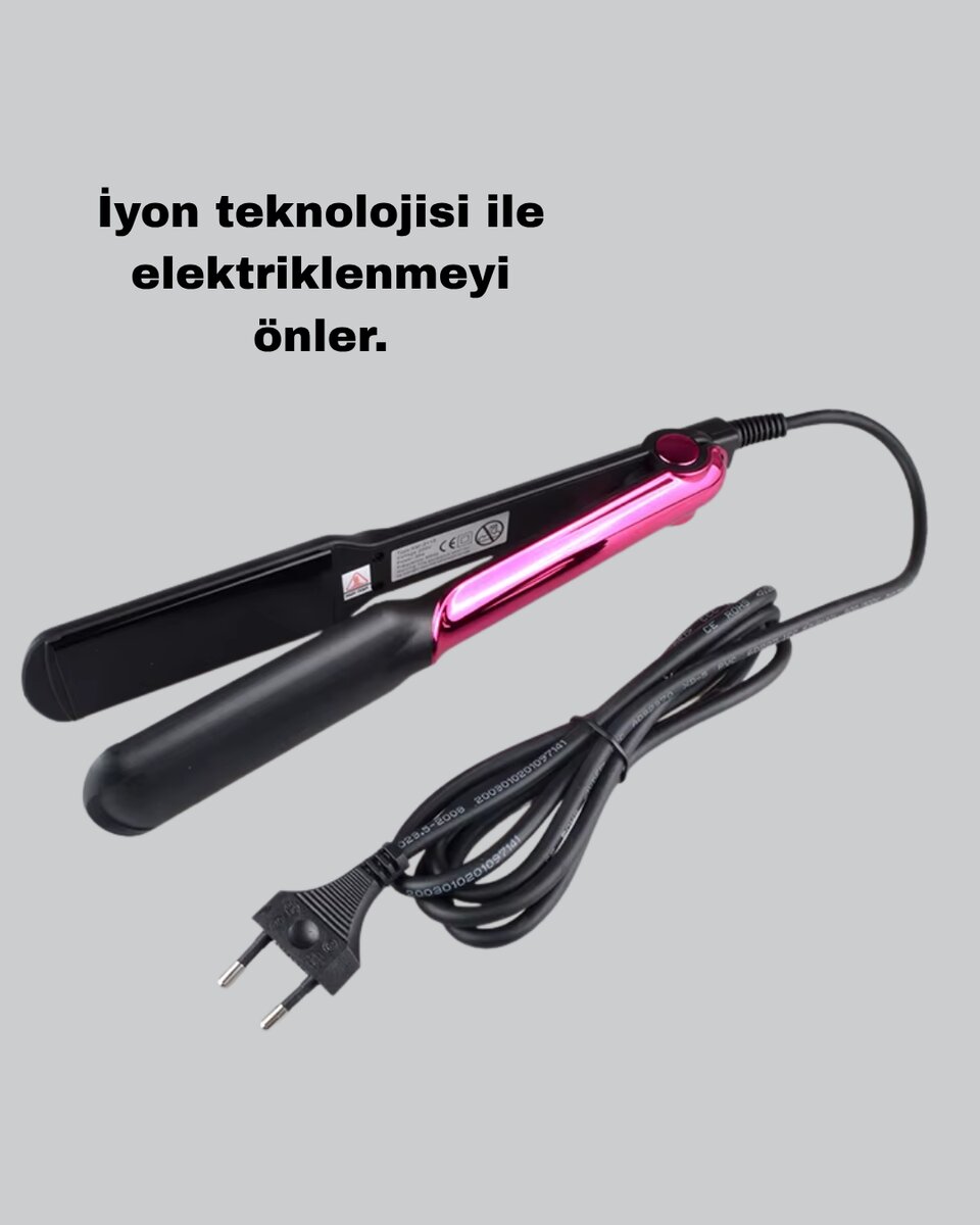 Seramik Plakalı Saç Düzleştirici – Plaka Kilitli ve Elektriklenme Önleyici - Görsel 5