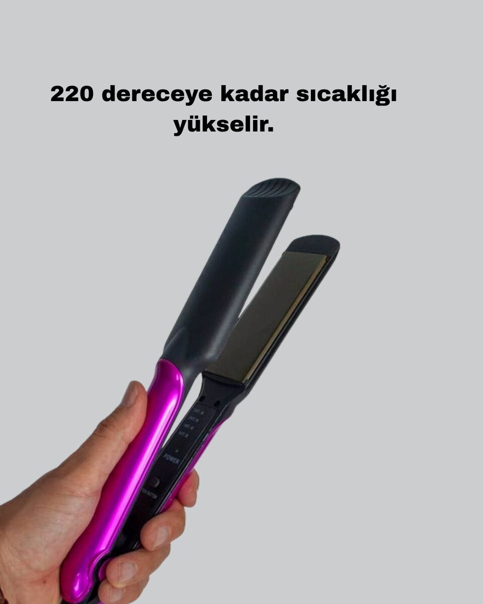 Profesyonel İyon Teknolojili Saç Düzleştirici – 220°C Hızlı Isınma ve LED Ekranlı Tasarım - Görsel 4
