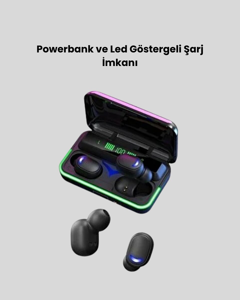 E10 Kablosuz Bluetooth Kulaklık – 3D Ses Powerbank Şarj Kutusu - Görsel 4