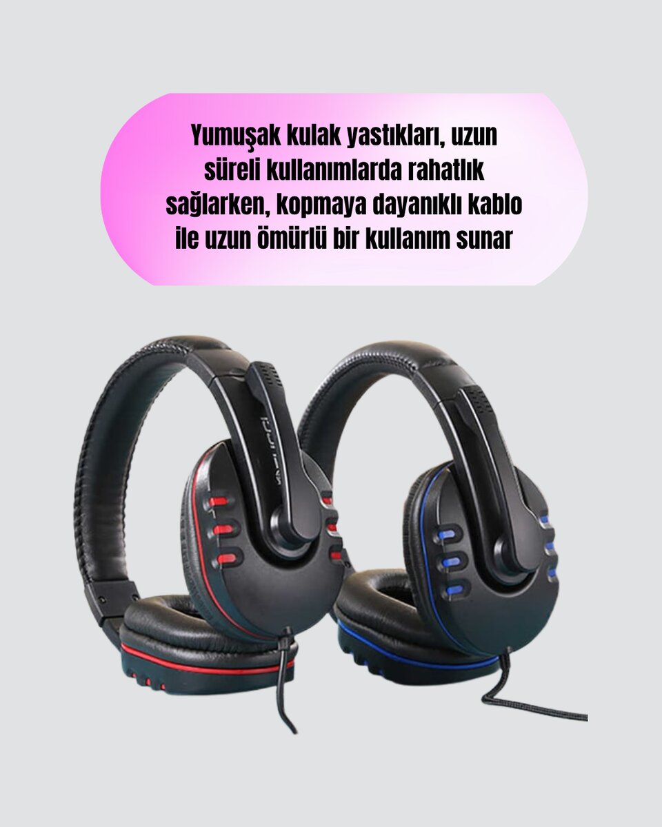 Stereo Mikrofonlu Kablolu Oyun Kulaklığı – Konforlu ve Net Ses İletimi - Görsel 3