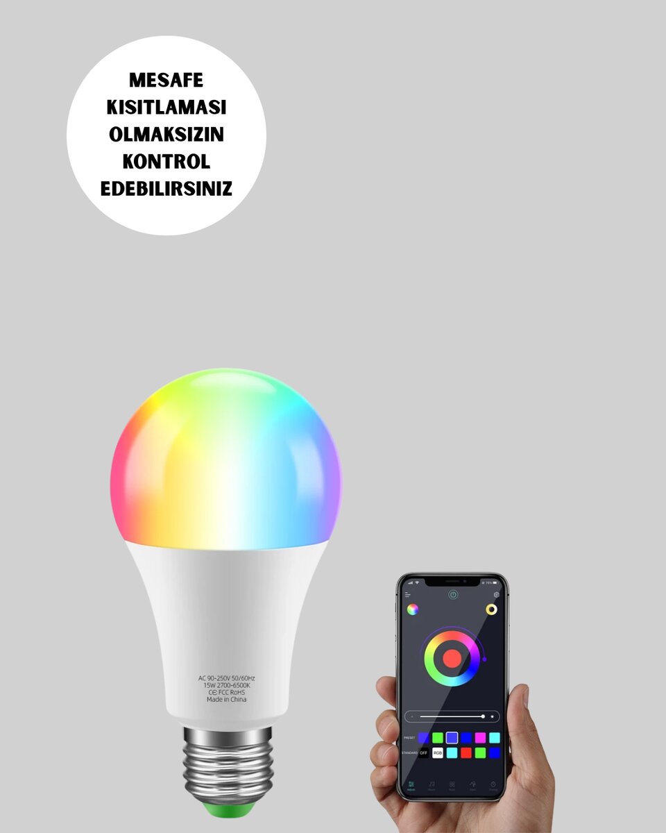 RGBW Teknolojili Akıllı LED Ampul Zamanlayıcılı - Görsel 5