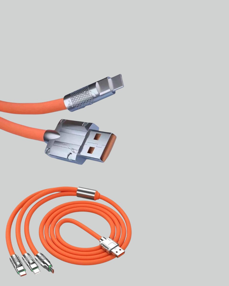 120W Şarj Destekli 3’ü 1 Arada Çoklu Şarj Kablosu – 1.2 Metre - Görsel 3