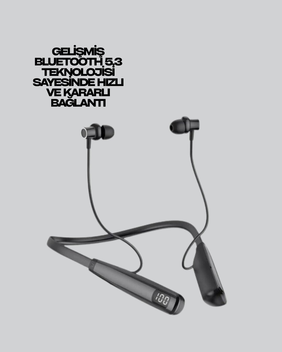 Y12 Bluetooth Boyun Bantlı Kulaklık – 100 Saat Pil Bluetooth 5.3 Dokunmatik Kontrol - Görsel 5