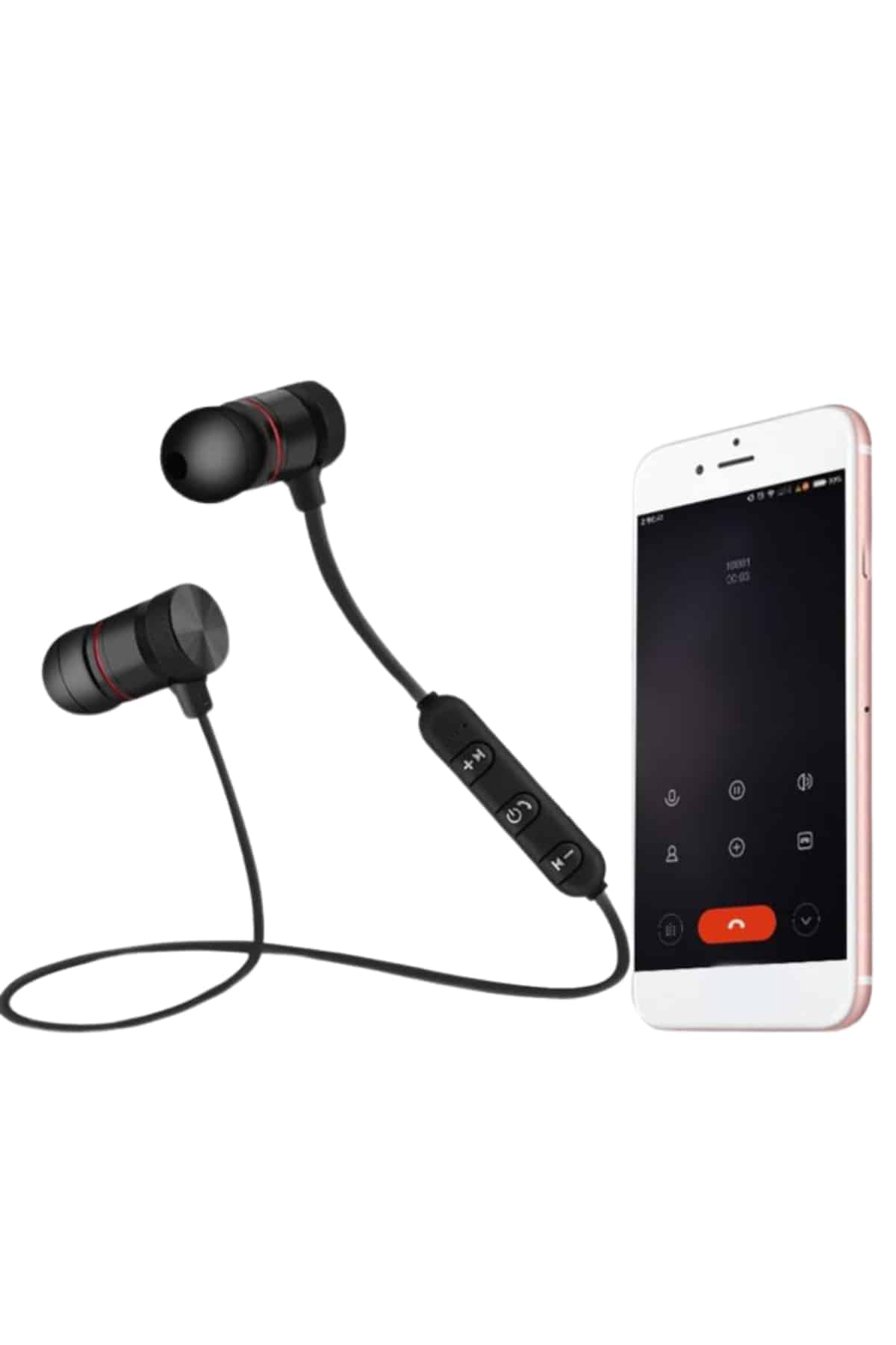 Sports Mıknatıslı Siyah Bluetooth Kulaklık Kablolu Uzun Pil Ömrü - Görsel 2