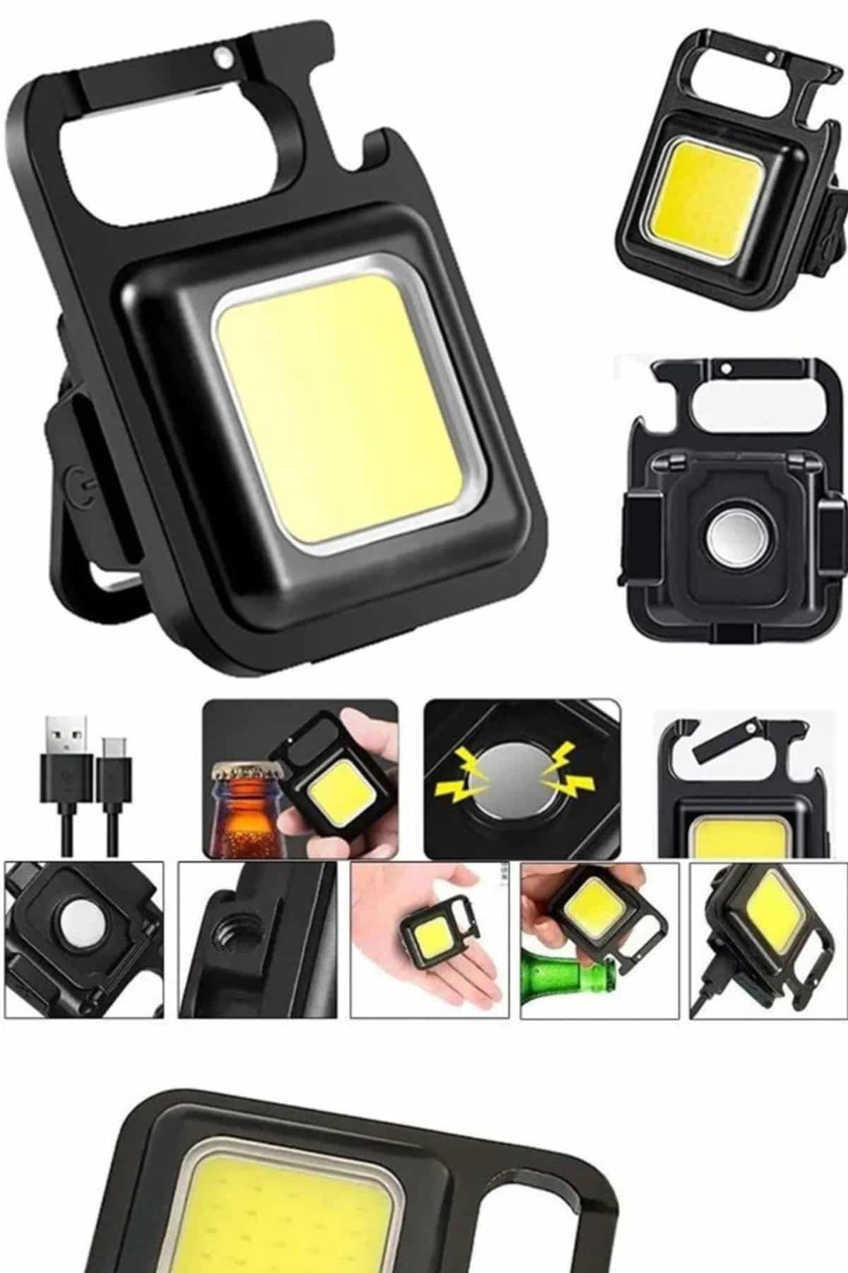 Işıldak USB Şarjlı Cep El Feneri Taşınabilir Mini Led Işık Çok Fonksiyonlu - Görsel 2