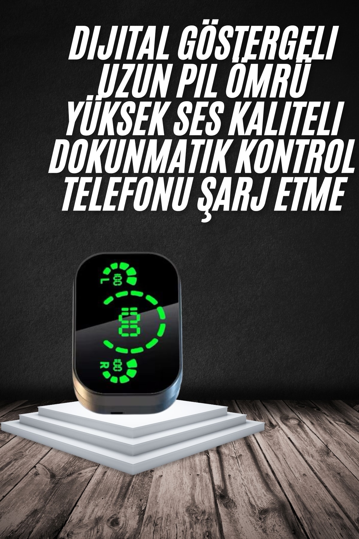 Yeni Nesil Bluetooth Kulaklık Çağrı Cevaplayabilen Dijital Göstergeli Powerbankli - Görsel 2