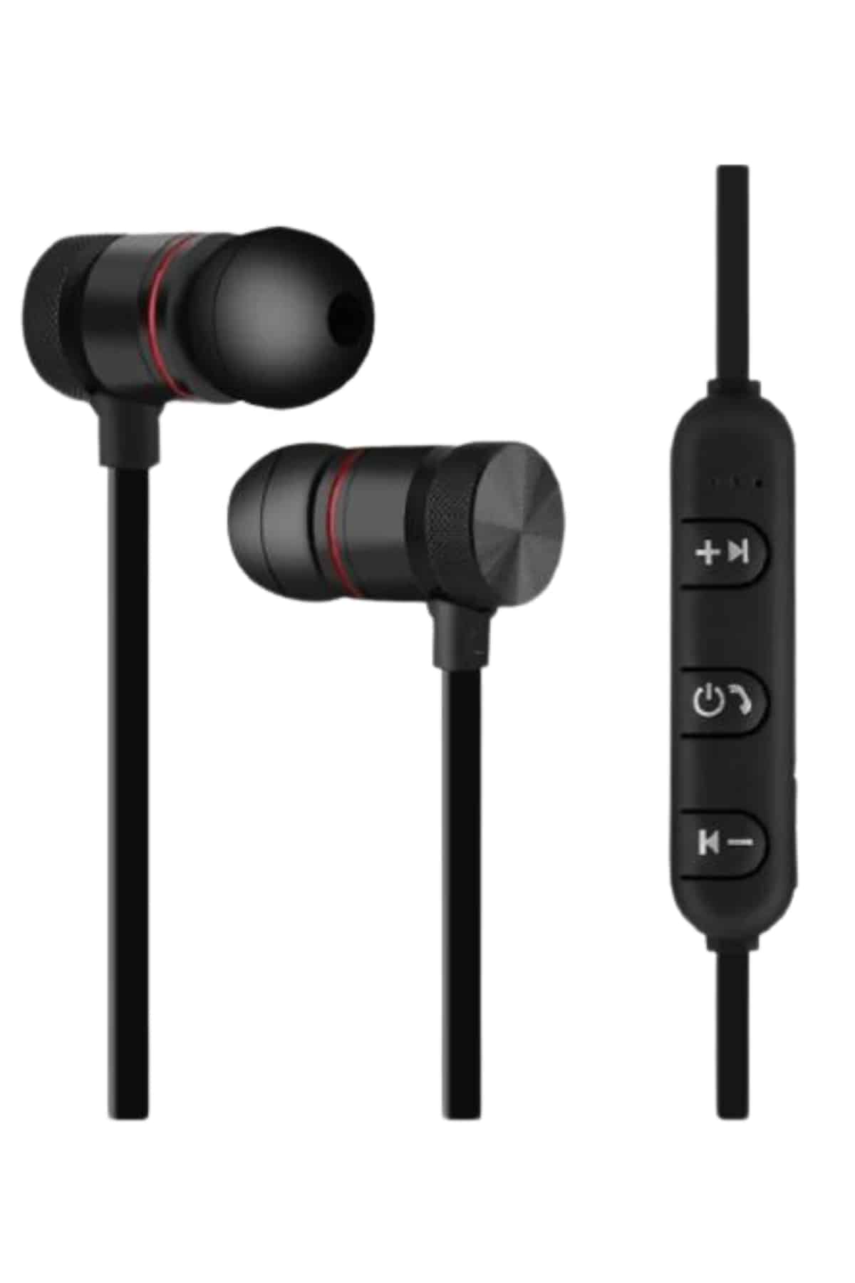 Sports Mıknatıslı Siyah Bluetooth Kulaklık Kablolu Uzun Pil Ömrü - Görsel 3