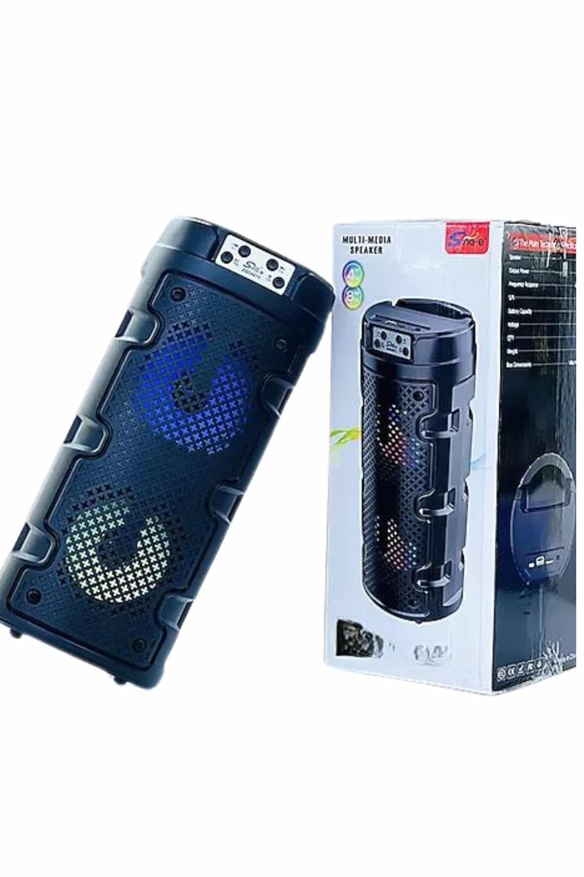 Bluetooth Hoparlör Rgb Led Işıklı Büyük Boy Yüksek Bass Çift Loblu - Görsel 5