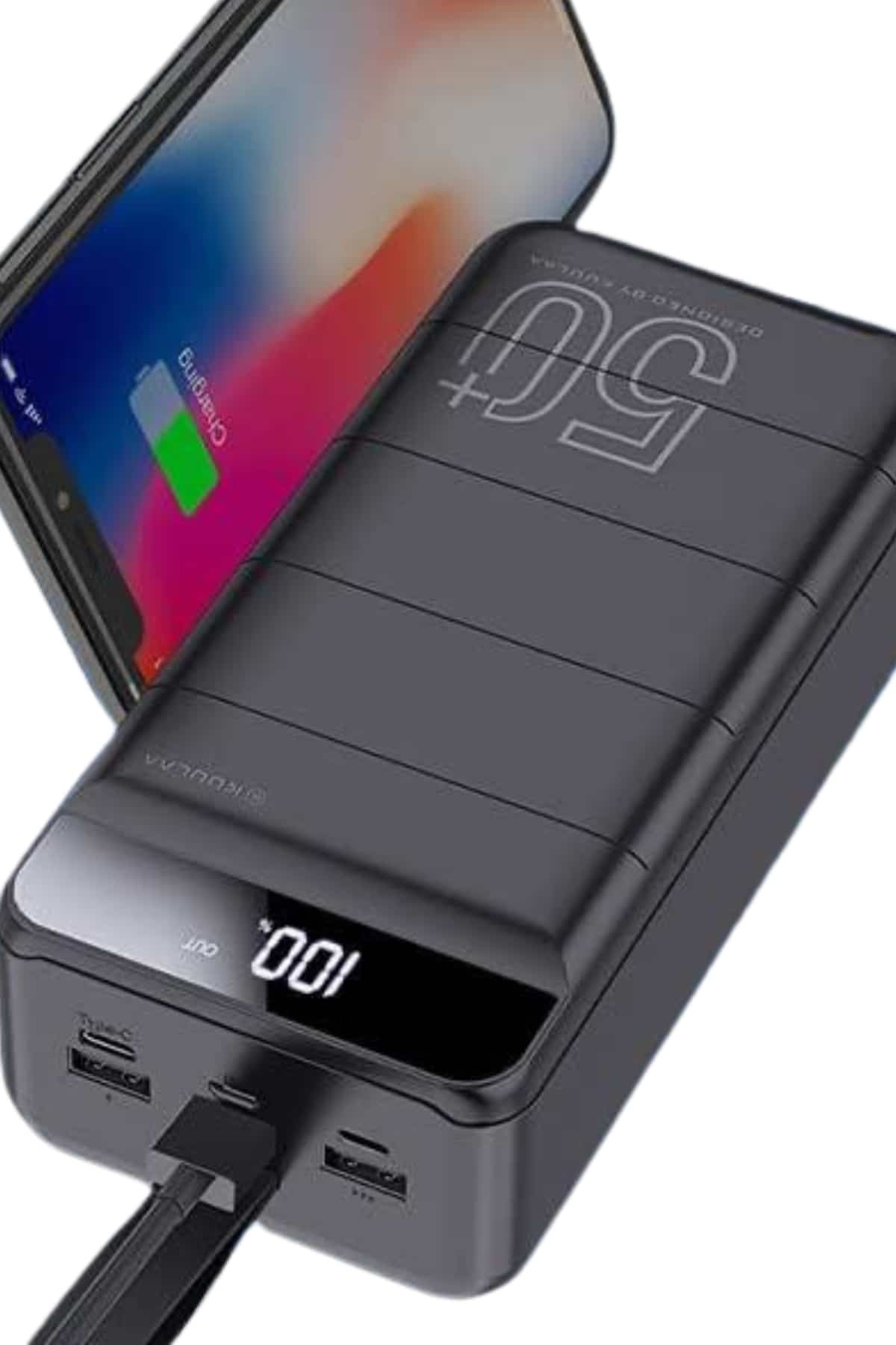 Taşınabilir Powerbank 50.000 mAh 4 Girişli Hızlı Şarj Led Göstergeli Fenerli Şarj - Görsel 5