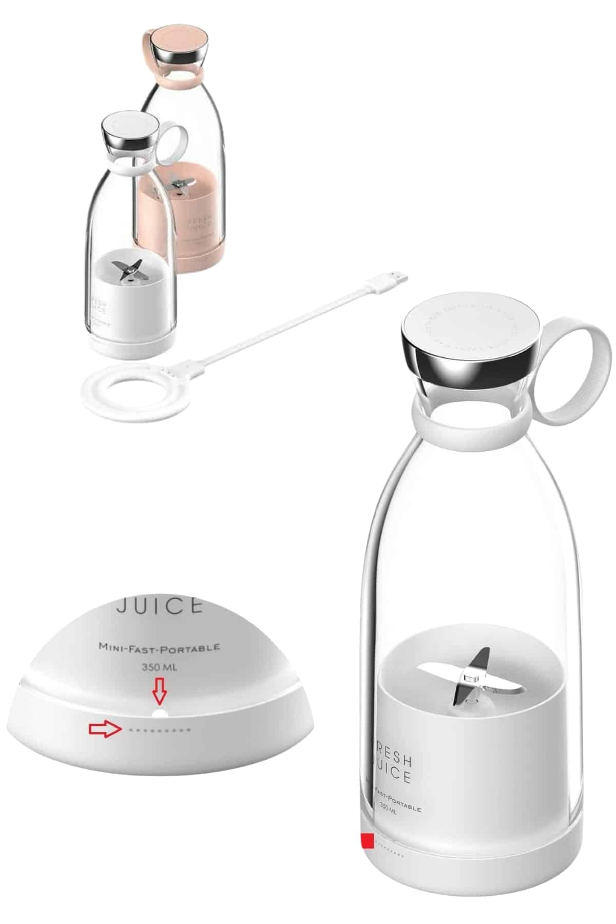 u Geçirmez Kablosuz Şarjlı Dayanıklı Taşınabilir Mini Blender - Görsel 5