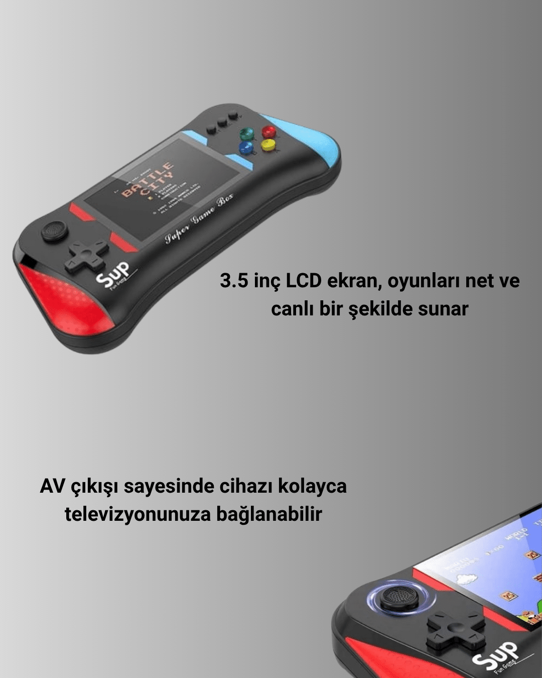 3.5 İnç Ekranlı Klasik Oyun Konsolu – 500 Dahili Oyun - Görsel 3