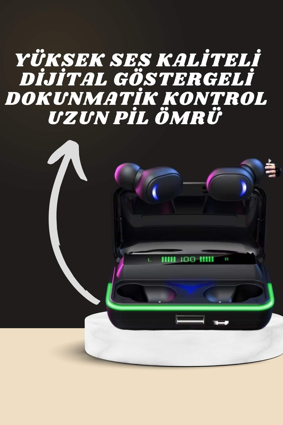 Yeni Nesil Akıllı Saat ve Bluetooth Kulaklık Kampanyası Android Ve İOS Uyumlu Uyku ve Sağlık Takibi - Görsel 2