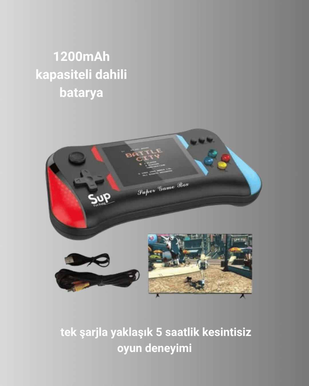 3.5 İnç Ekranlı Klasik Oyun Konsolu – 500 Dahili Oyun - Görsel 4