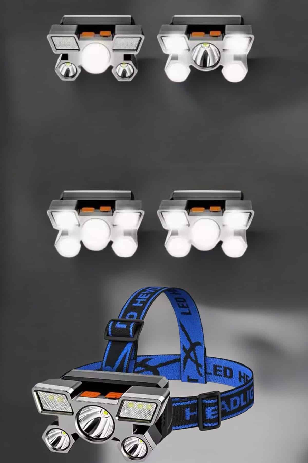 Ultra Güçlü Led Işık Şarjlı Kafa Lambası Balıkçı Lambası Kafa Feneri - Görsel 4