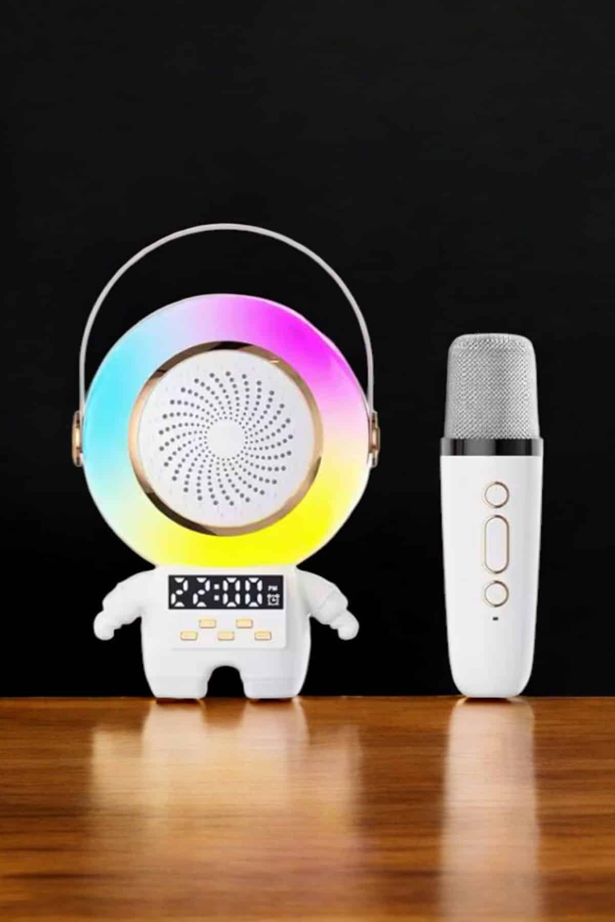 Çift Mikrofonlu Karaoke Mikrofon Bluetooth Bağlantılı Dijital Göstergeli - Görsel 2