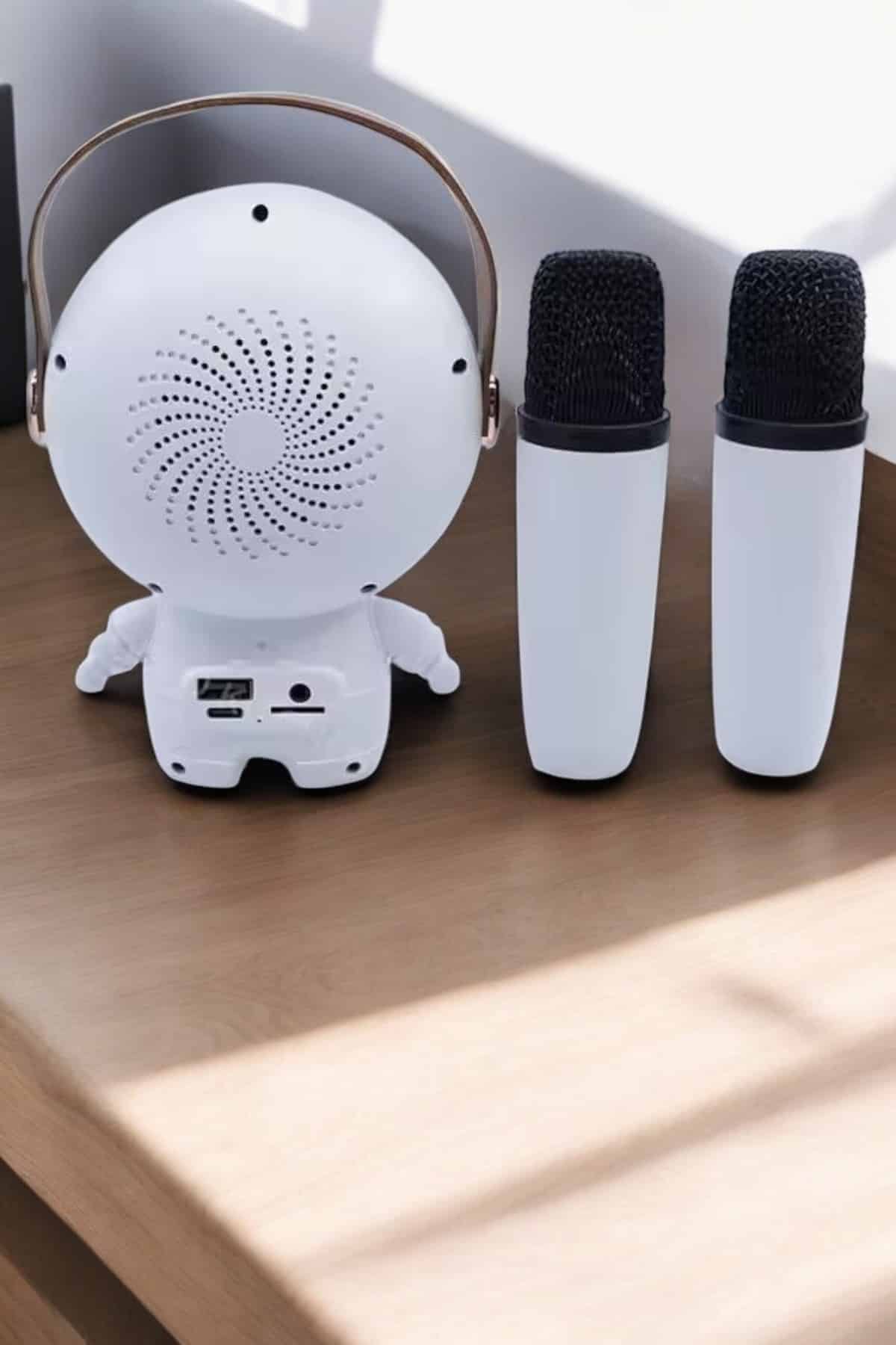 Çift Mikrofonlu Karaoke Mikrofon Bluetooth Bağlantılı Dijital Göstergeli - Görsel 5