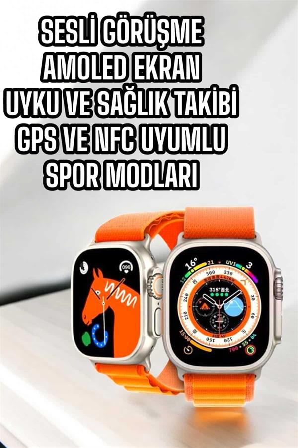 Akıllı Saat NFC ve GPS Uyumlu Uyku ve Sağlık Takibi Sesli Görüşme - Görsel 3