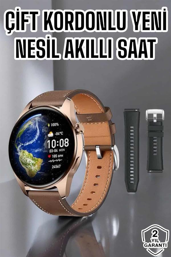 Akıllı Saat Sesli Görüşme NFC ve GPS Uyumlu Bluetooth Bağlantılı - Görsel 2