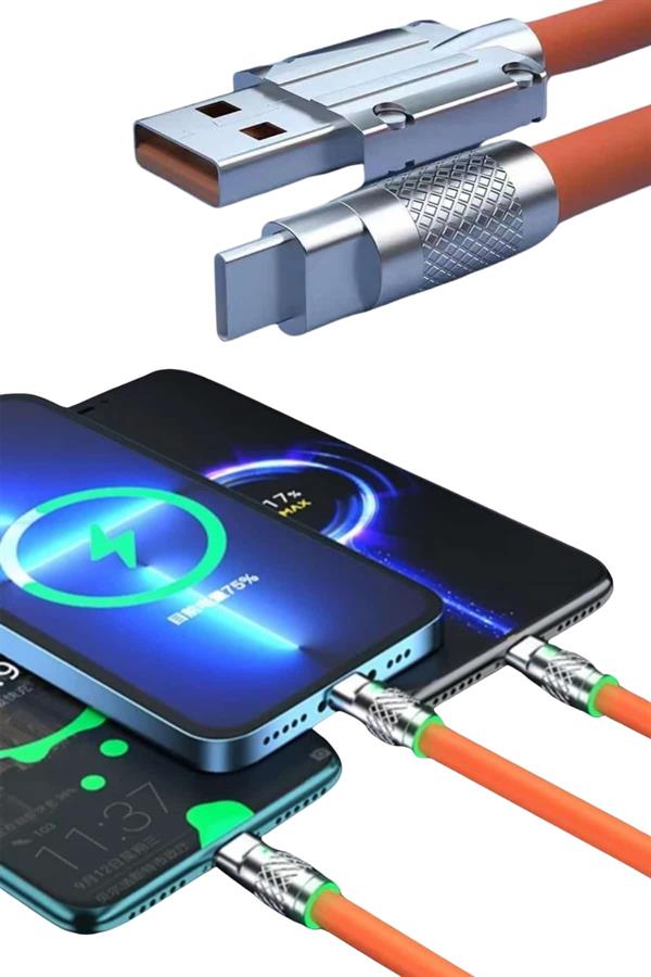 Android ve İOS Uyumlu 180 Derece Type-c Şarj Kablosu - Görsel 4