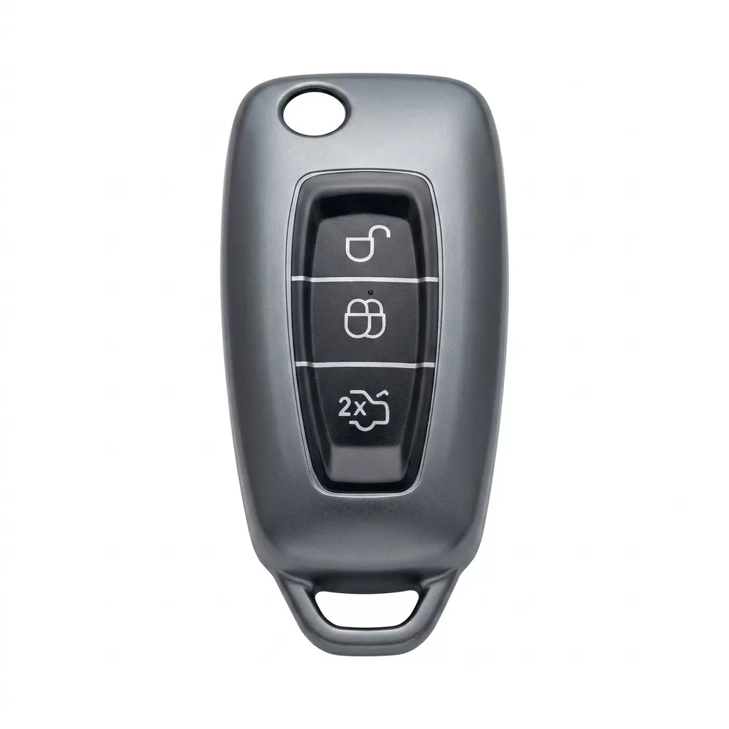 Ford Focus/Cmax/Fiesta/Mondeo/Transit Uyumlu Silikon Oto Anahtar Kumanda Kabı Kılıf Gri