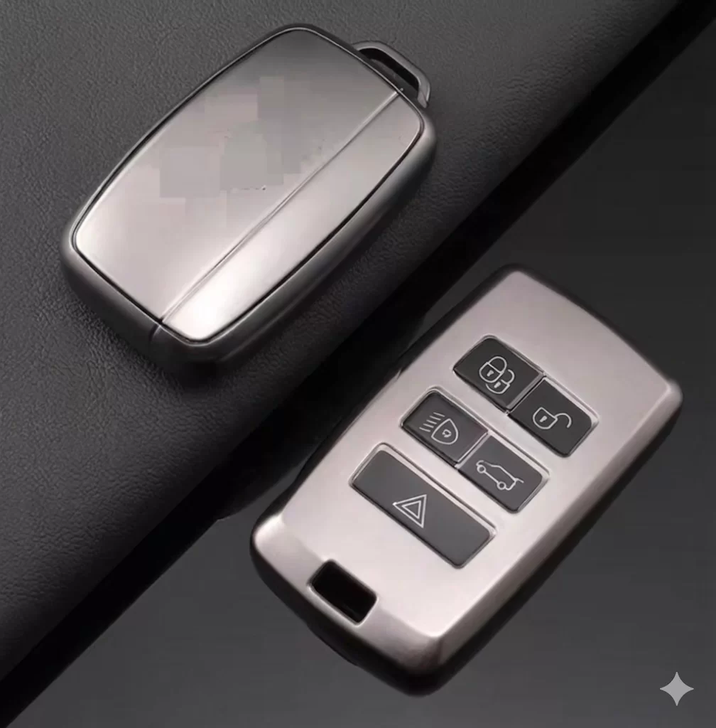 Land Rover Range Rover 2018 Sonrası Uyumlu Smart 3 Buton Silikon Oto Anahtar Kumanda Kabı Kılıf Gri