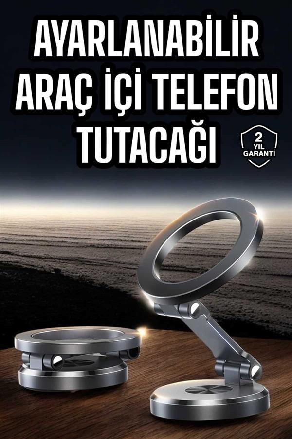Araç İçi Telefon Tutacağı Manyetik Tasarım Ayarlanabilir - Görsel 2