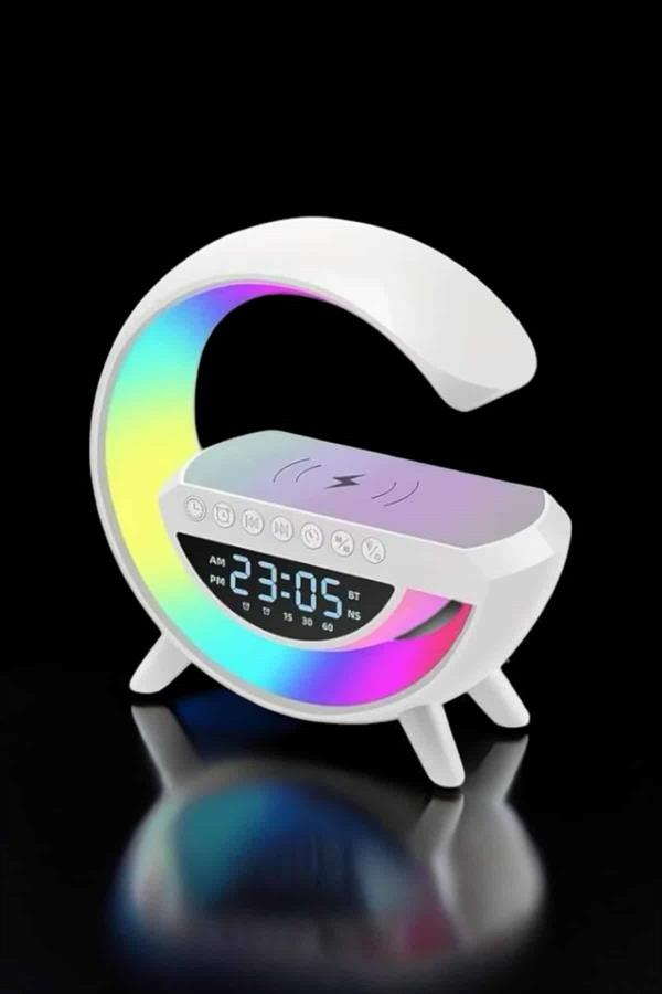Bluetooth Hoparlör Dijital Göstergeli Wireless Şarj RGB Işıklı - Görsel 5